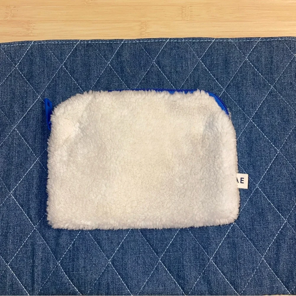 New American Eagle Quilted Laptop Sleeve Sherpa & Denim Bag Sleeve